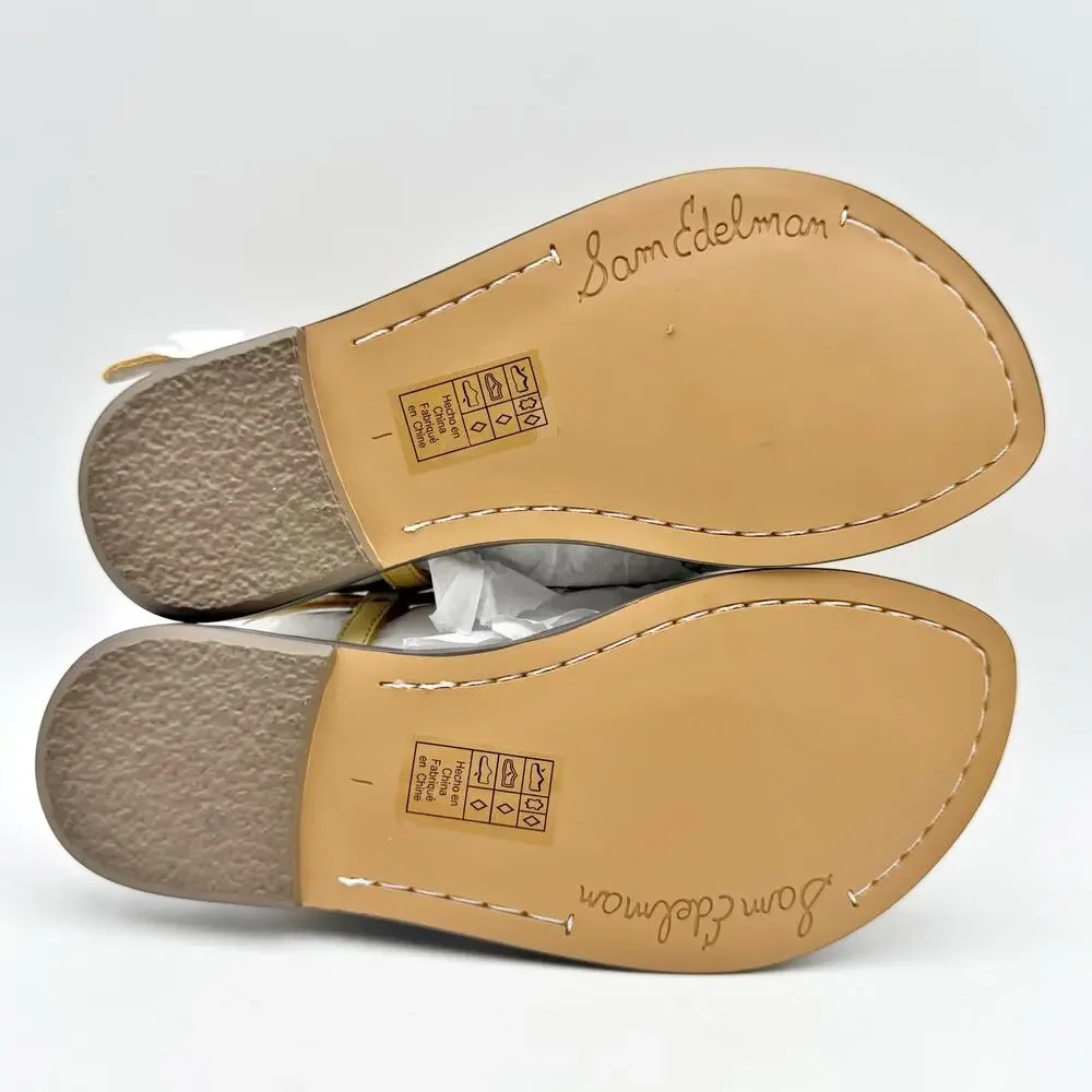 Sam Edelman Girls Gillie Mini Sandals US 1 M EU 32 Yellow Leather NIB